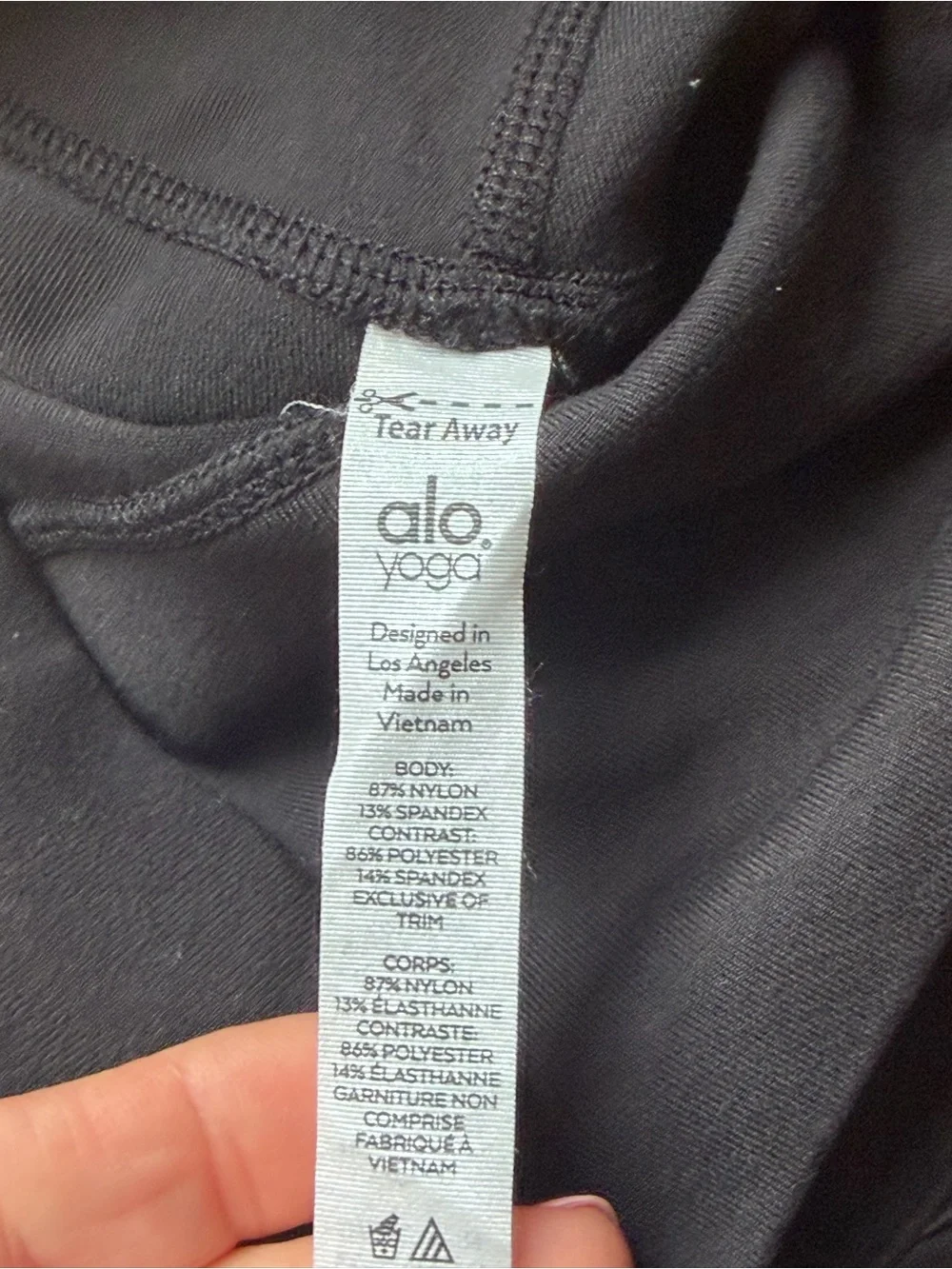 Alo Yoga Moto Leggings Black High Waist Ribbed Panel Size XS